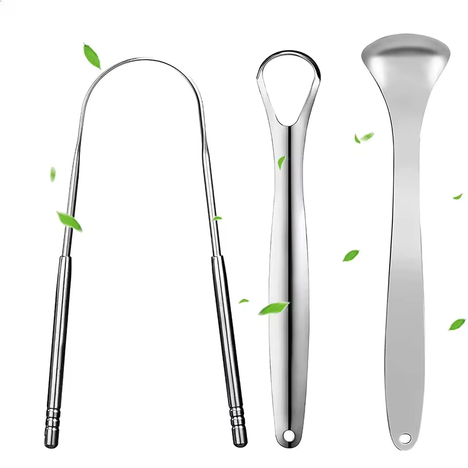 Tongue Scraper Metal - 1pc/2pcs/3pcs/4pcs 성인 및 어린이용 금속 혀