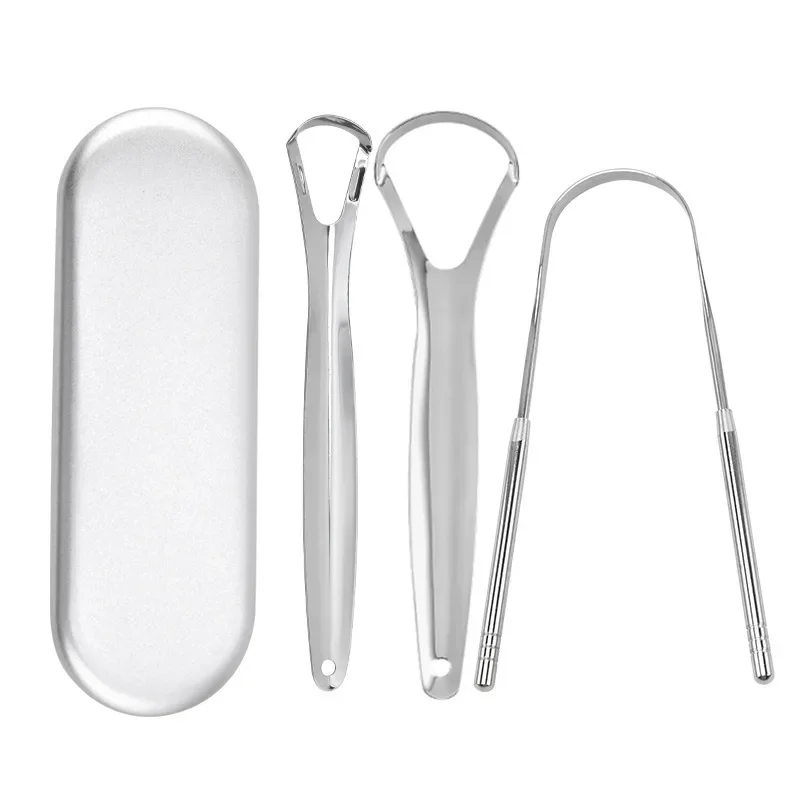 Tongue Scraper Metal - 성인 및 어린이를위한 프리미엄 1pcs/3pcs 금속