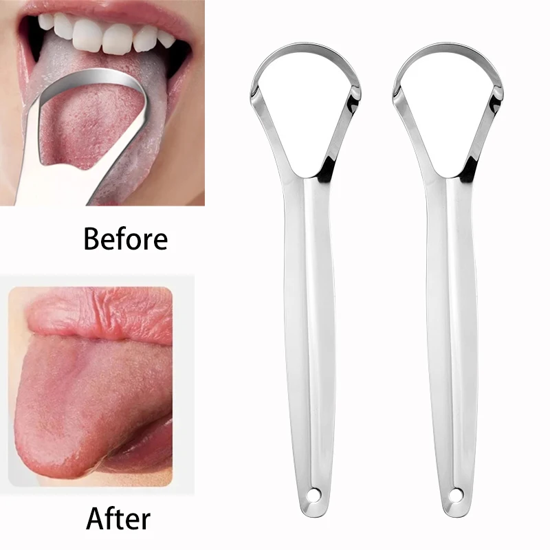 Tongue Scraper Metal - 구취 혀 코팅 혀 스크레이퍼 스테인레스